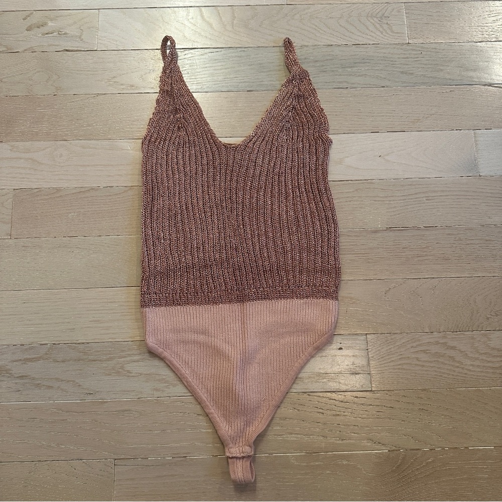 Free People Intimately Bodysuit in Rose Gold, Size XS, Like New Condition